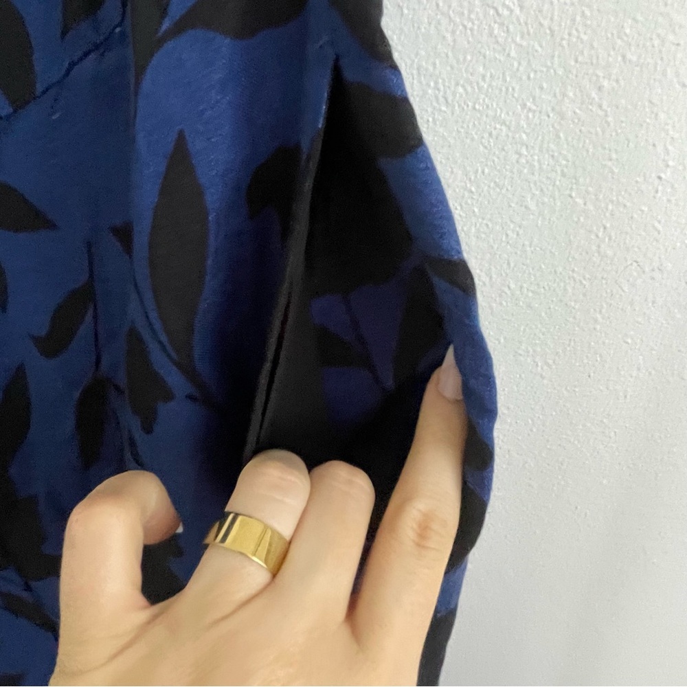 Kate spade blue black floral one shoulder jumpsuit - Picture 9 of 11